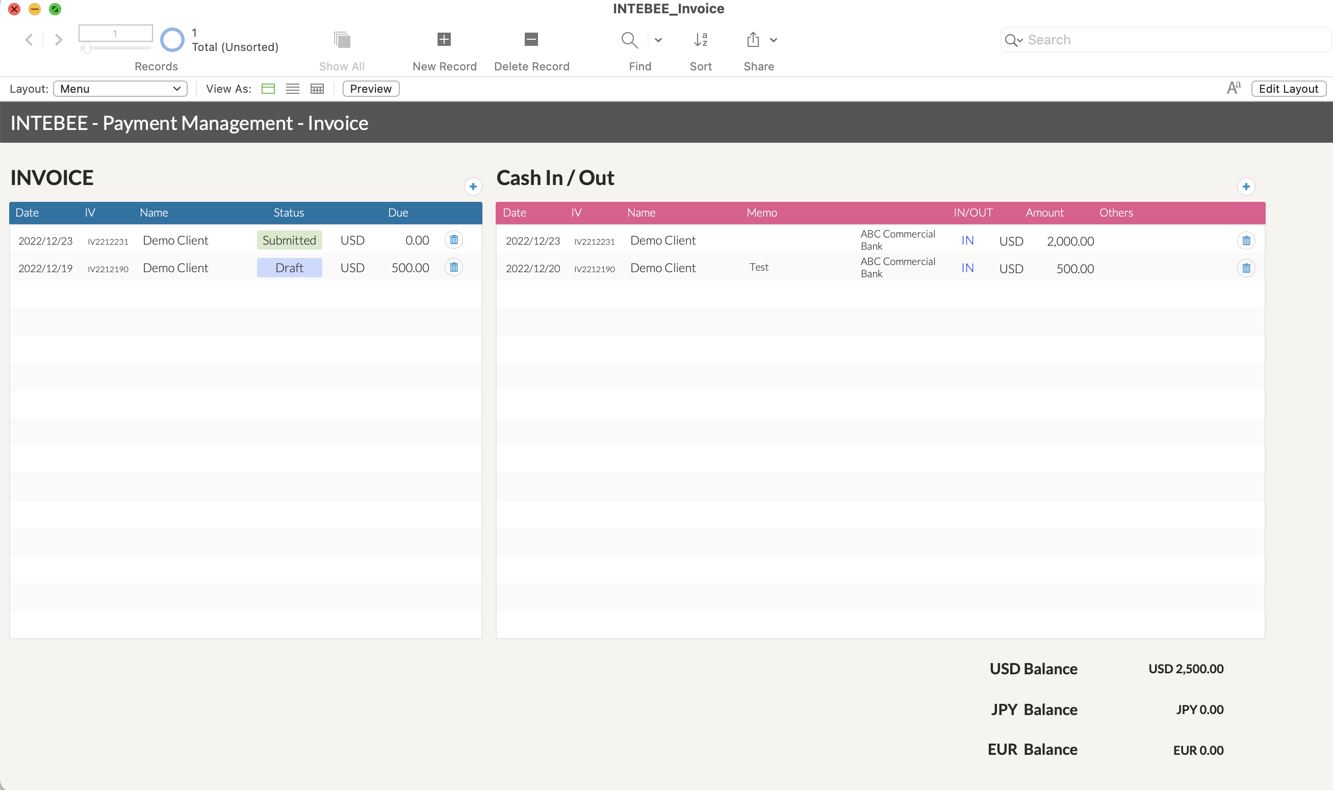 FileMaker - Invoice & Payment Management Template (free)